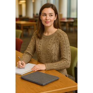 Lucky Brand Sweater S Oatmeal Cotton Wool Blend Cable Knit Crew Neck Cozy Casual